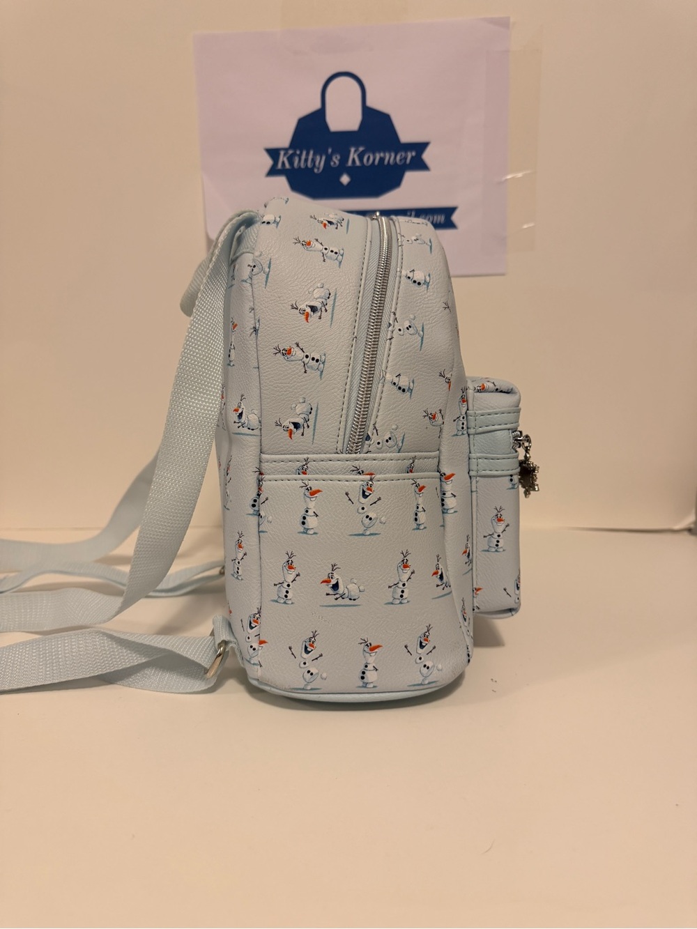 Disney Loungefly Frozen Olaf Backpack -Print in Light Blue - Picture 4 of 8